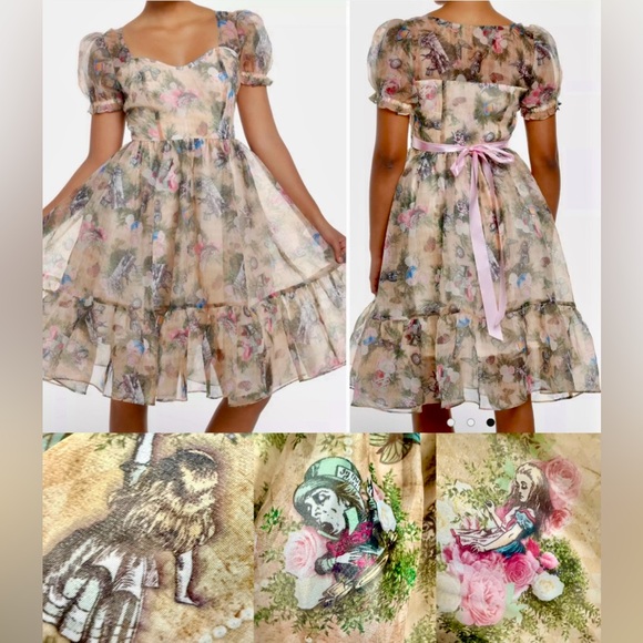 Hot Topic Thorn & Fable Through The Looking Glass Tea Party Dress Sz.3X~NWT - Picture 1 of 11
